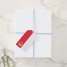 Singapore flagga presentetikett