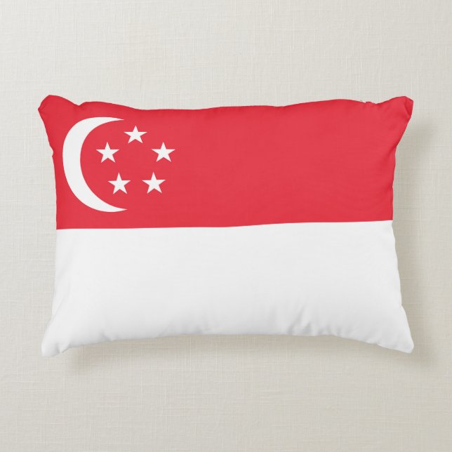 Singapore flagga prydnadskudde (Framsidan)