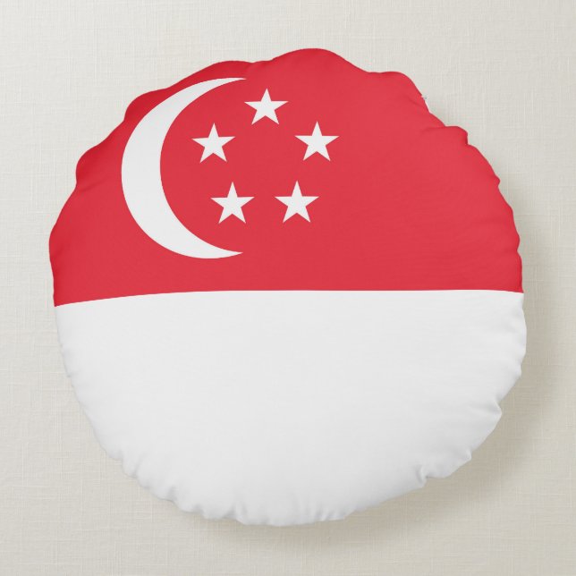 Singapore flagga rund kudde (Baksidan)