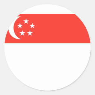 Singapore Flagga Runt Klistermärke