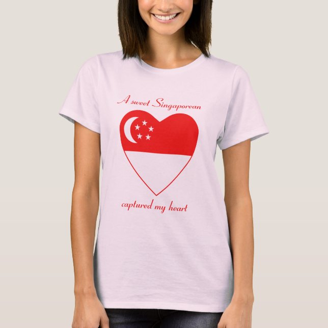 Singapore Flagga Sötnos T-Shirt (Framsida)