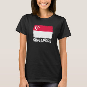 Singapore Flagga Support Singaporeanska kvinnor T Shirt