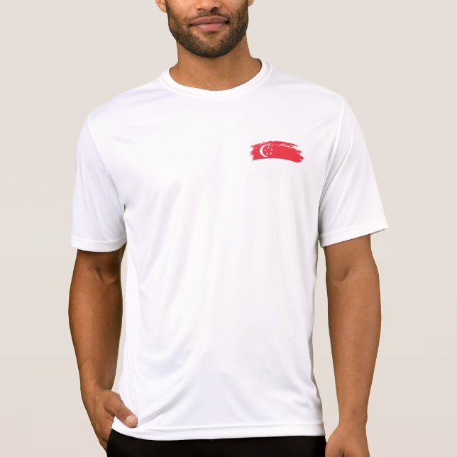 Singapore flagga t shirt (Framsida)