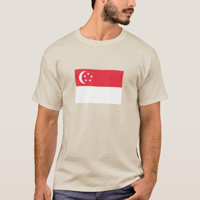 Singapore flagga t shirt (Framsida)