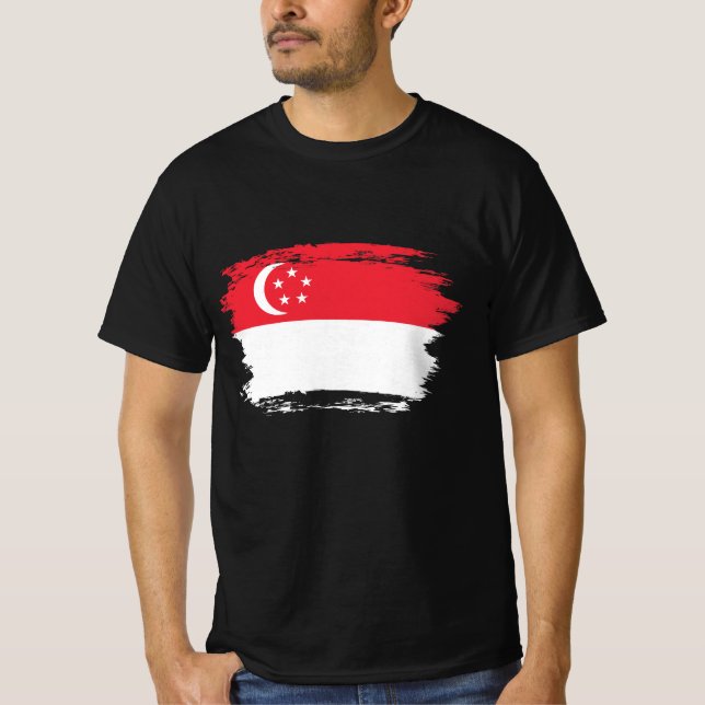 Singapore flagga t shirt (Framsida)