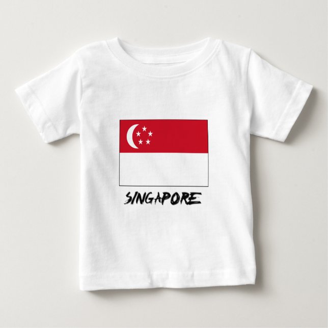 Singapore Flagga T-shirt (Framsida)