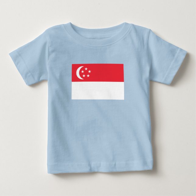 Singapore flagga t shirt (Framsida)