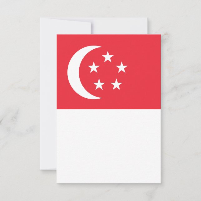 Singapore flagga tack kort (Framsida)
