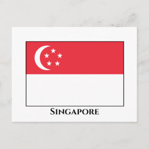 Singapore Flagga Vykort