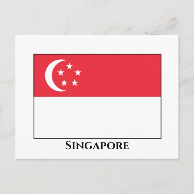 Singapore Flagga Vykort (Framsida)