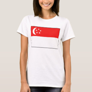 Singapore Flagga x Karta T-Shirt
