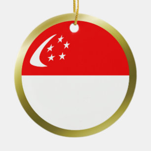 Singapore flaggaprydnad julgransprydnad keramik