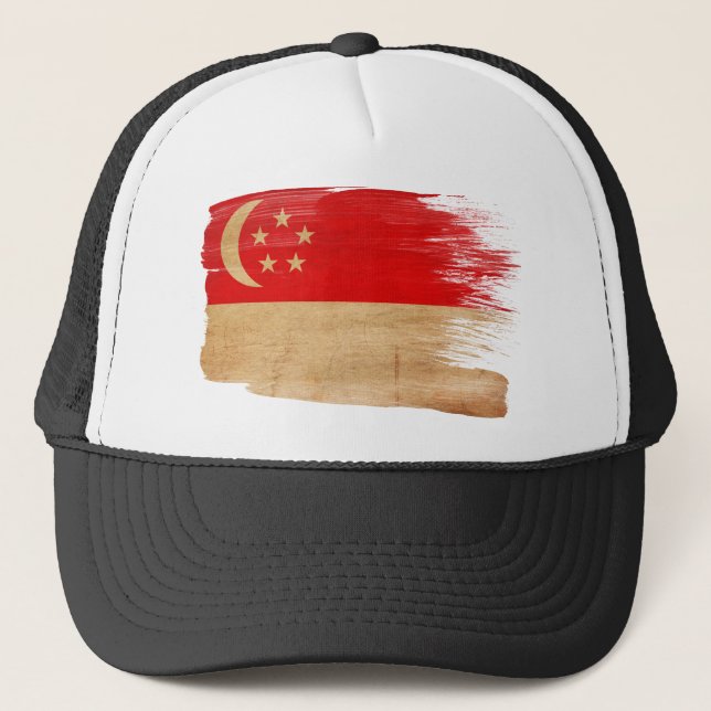 Singapore flaggatruckerkeps truckerkeps (Framsida)
