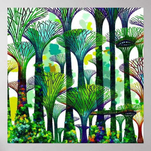 Singapore Gardens by Bay - Canvas Art Print Poster (Framsidan)