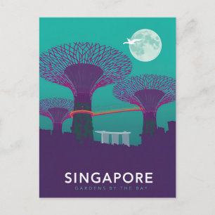 Singapore Gardens by the Bay Nattvy Vykort