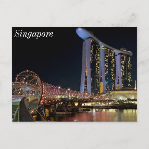Singapore Helix Bridge vid Marina Bay Sands Vykort