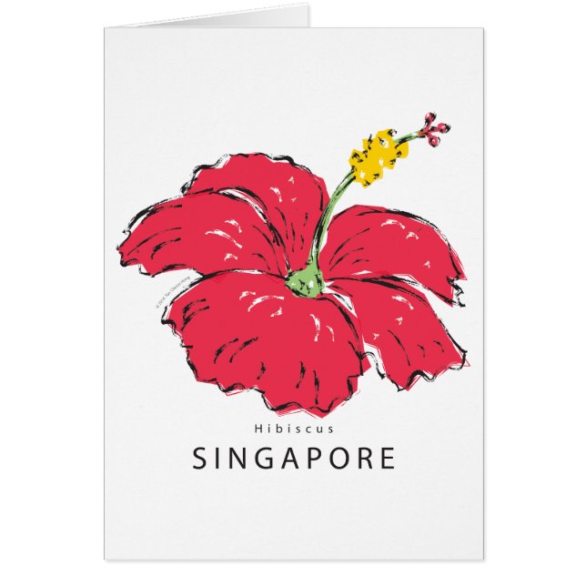 SINGAPORE HIBISCUS-SAMLING HÄLSNINGSKORT (Framsidan)