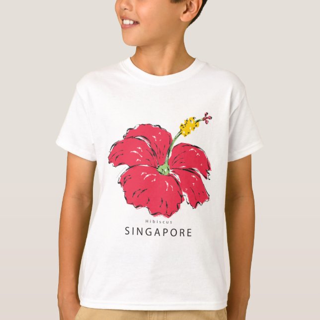 SINGAPORE HIBISCUS-SAMLING T SHIRT (Framsida)