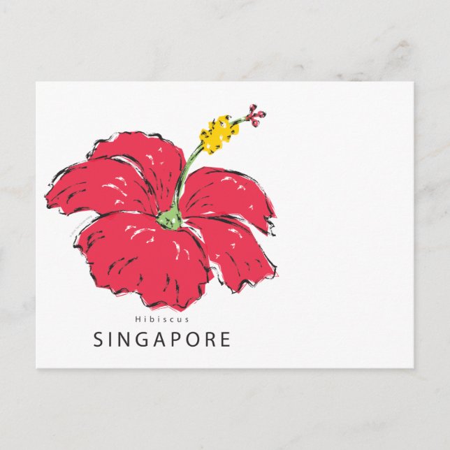 SINGAPORE HIBISCUS-SAMLING VYKORT (Framsida)