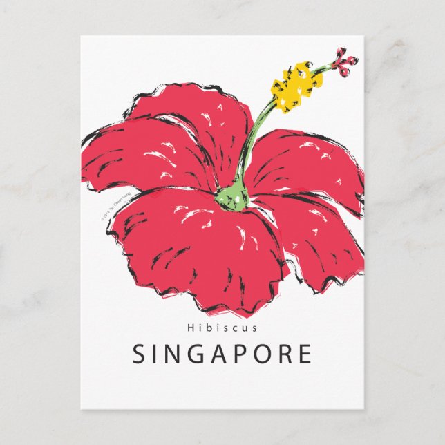 SINGAPORE HIBISCUS-SAMLING VYKORT (Framsida)