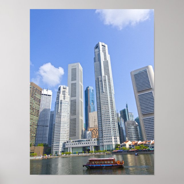 Singapore Highrise Skyline Financial District Poster (Framsidan)