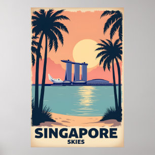 Singapore Himmel Retro Travel Poster