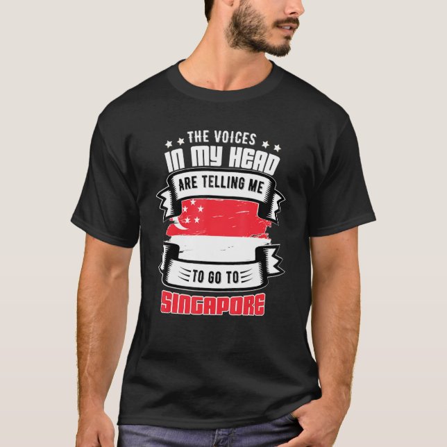 Singapore i mitt huvud t shirt (Framsida)