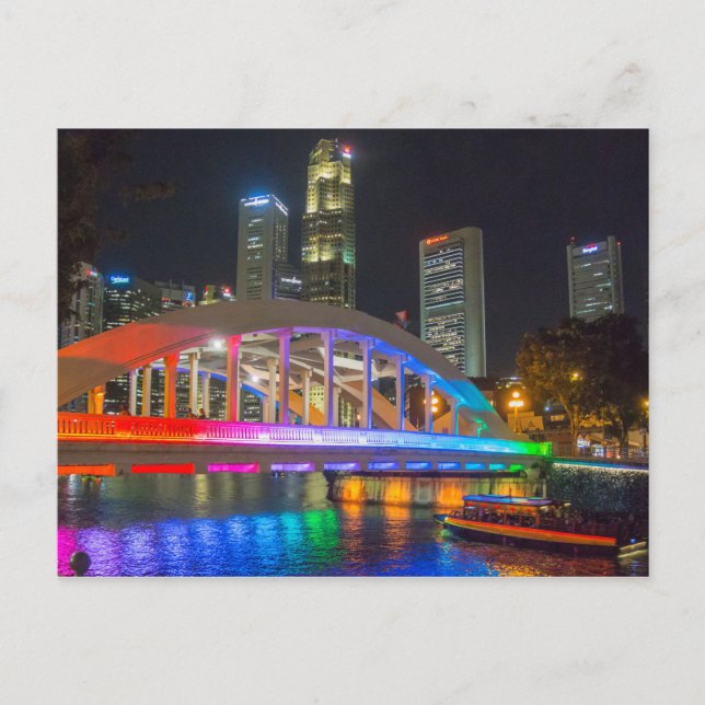 Singapore i natt vykort (Framsida)