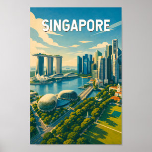 Singapore Illustration Resa Konst Vintage Poster