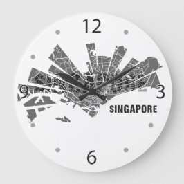 Singapore Karta Clock Stor Klocka