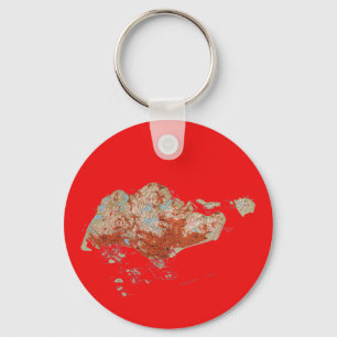 Singapore karta Keychain Nyckelring