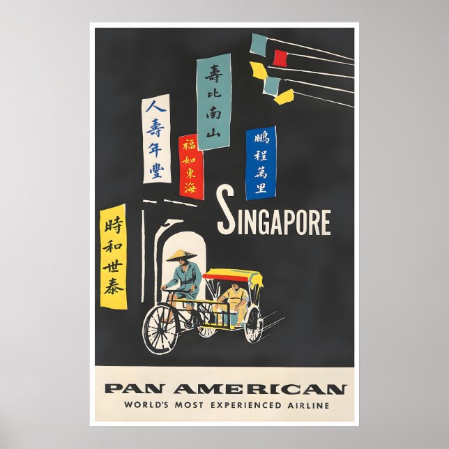 Singapore Konst Resa Affisch Väggutskrift (Framsidan)