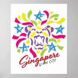 Singapore Lejon City Firande Poster