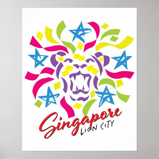 Singapore Lejon City Firande Poster (Framsidan)