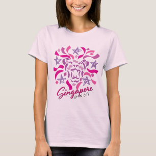 Singapore Lejon City (Söt Rosa) T Shirt