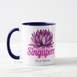 Singapore Lotus Flagga Vintage Helgdag Souvenir Mugg