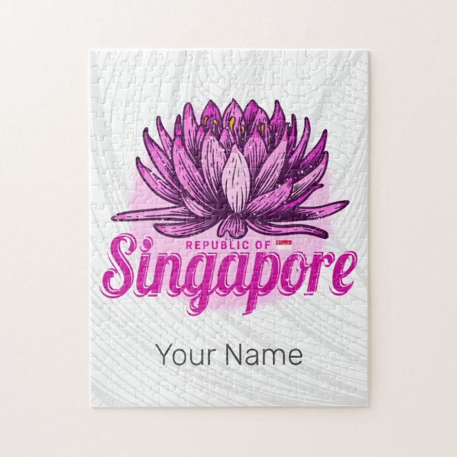 Singapore Lotus Flagga Vintage Helgdag Souvenir Pussel (Vertikal)