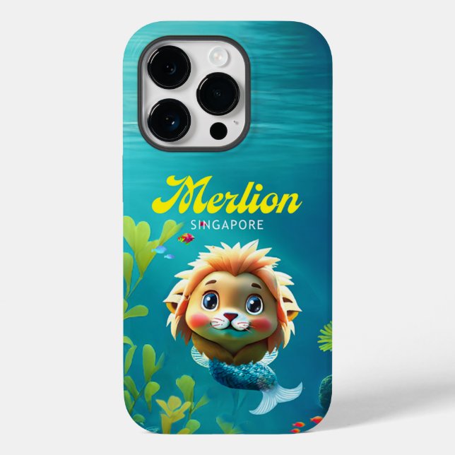 Singapore Merlion för iPhone 14 Pro Fodral (Baksida)