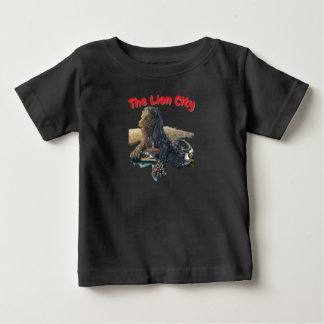 Singapore Merlion Lejonstaden Svart Baby T-Shirt