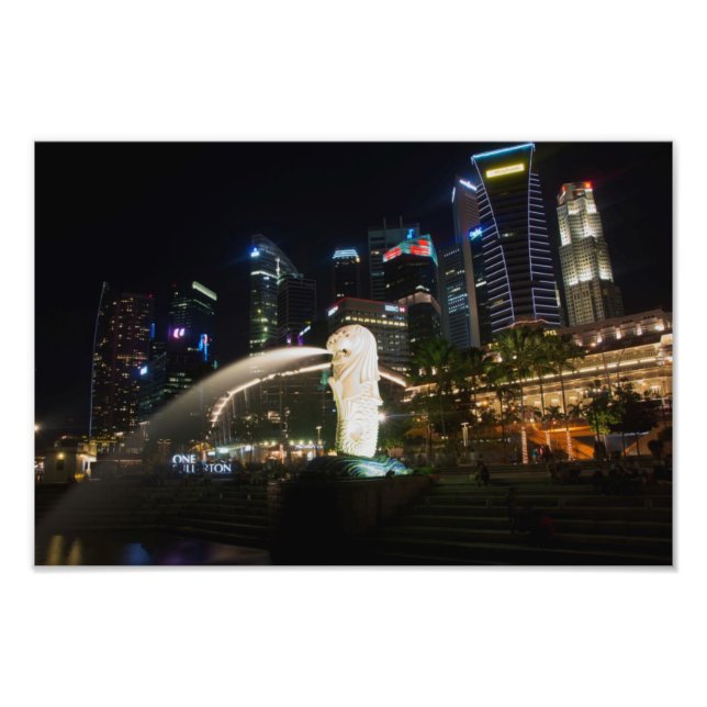 Singapore Merlion på Skyline Fototryck (Framsidan)
