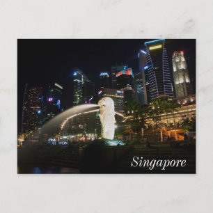 Singapore Merlion på Skyline Vykort