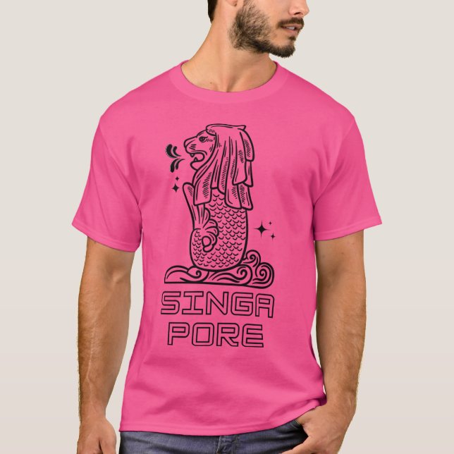 Singapore Merlion T Shirt (Framsida)