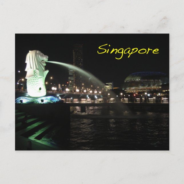 Singapore Merlion Vykort (Framsida)