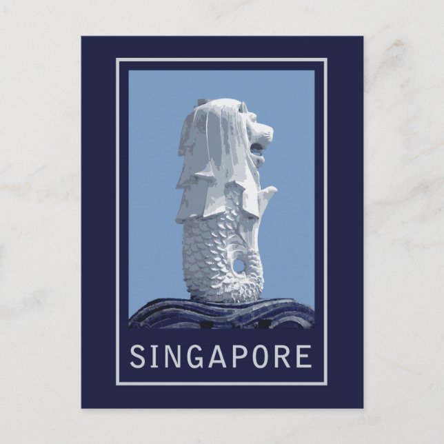 Singapore Merlion Vykort (Framsida)