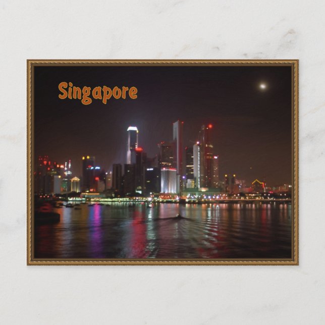 Singapore natt vykort (Framsida)