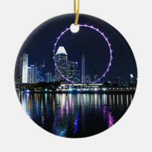 Singapore natthorisont julgransprydnad keramik