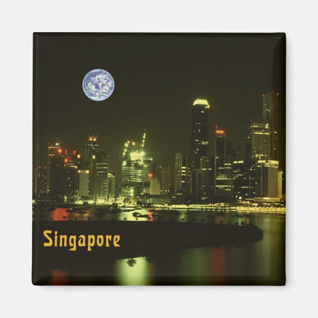 Singapore night ljus magnet (Framsidan)