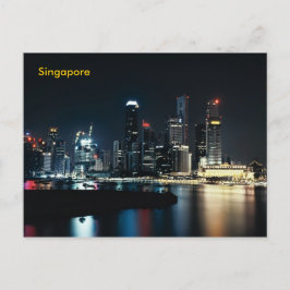 Singapore night ljus vykort