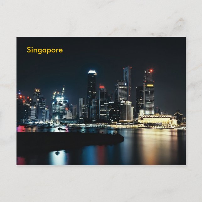 Singapore night ljus vykort (Framsida)
