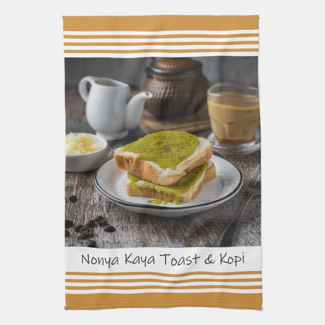 Singapore Nonya Kaya Toast & Kopi Kitchen Towel Kökshandduk (Vertikal)